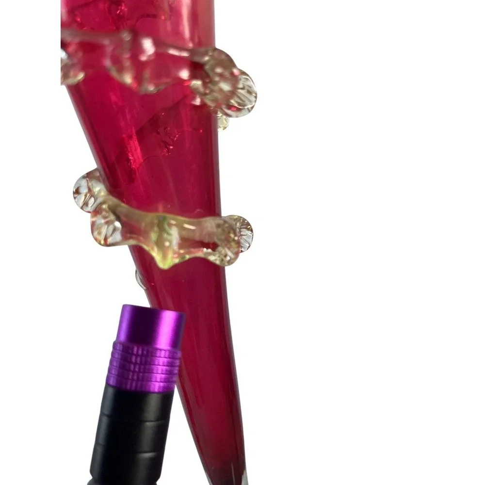 Antique Victorian‎ Cranberry Glass Epergne 3 Trumpet Lily Ruffled Centerpiece